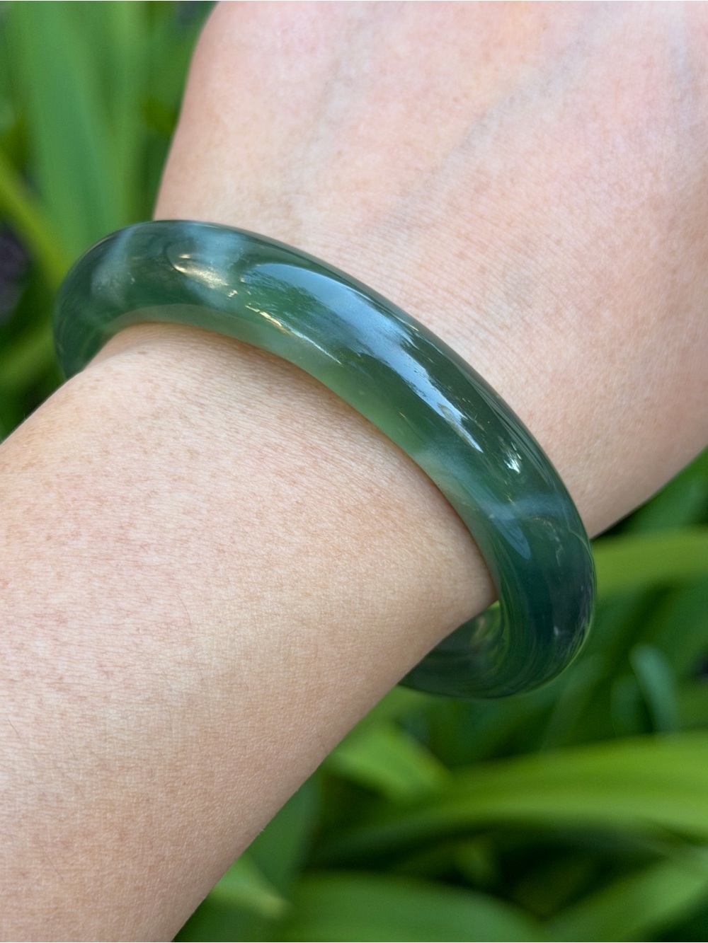 58.5mm inner diameter‎ dark green xiuyu jade bangle 1733
